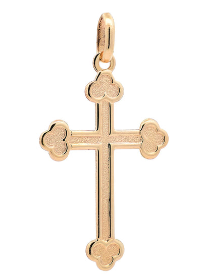 Halskette Anhänger Kreuz mit 1,1 mm Goldkette 585-14 Karat Gold