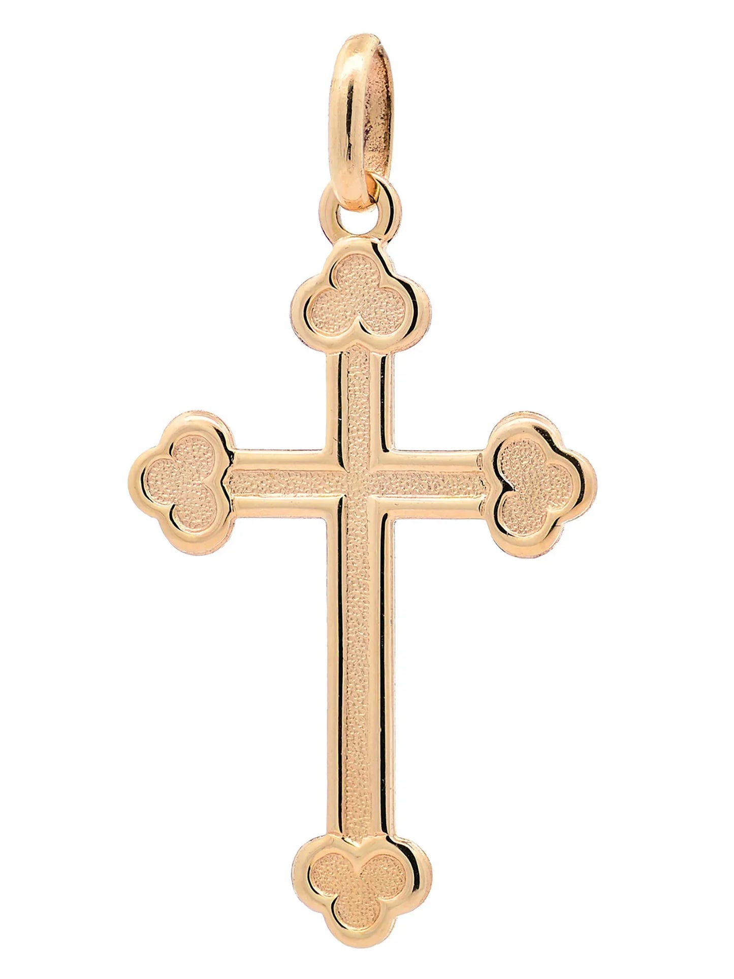 Halskette Anhänger Kreuz mit 1,1 mm Goldkette 585-14 Karat Gold
