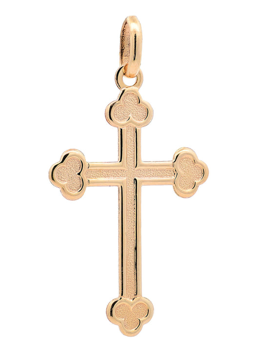 Anhänger für Halskette Kreuz echt massiv 585-14 Karat Gold