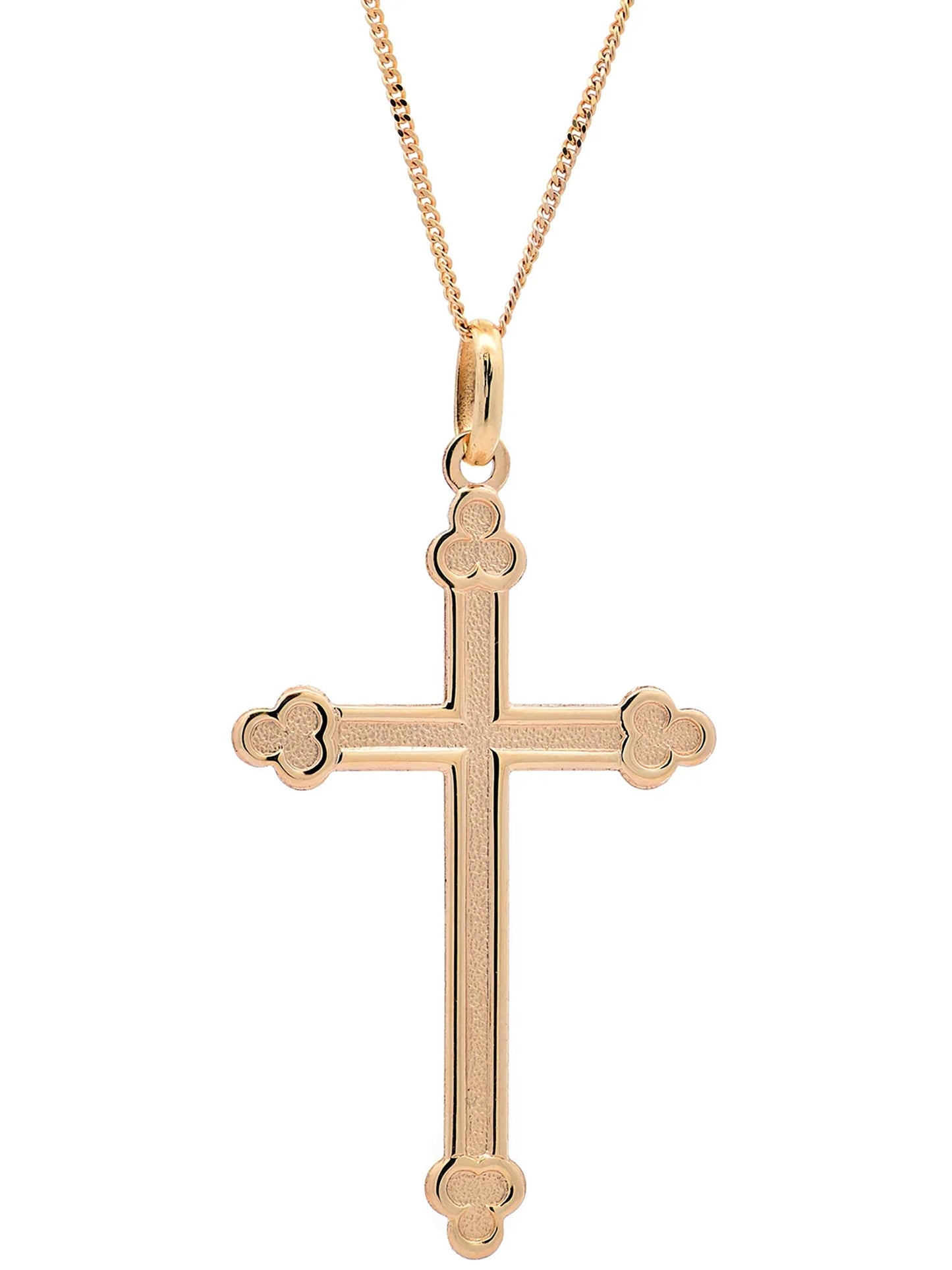 Halskette Anhänger Kreuz mit 1,1 mm Goldkette 585-14 Karat Gold