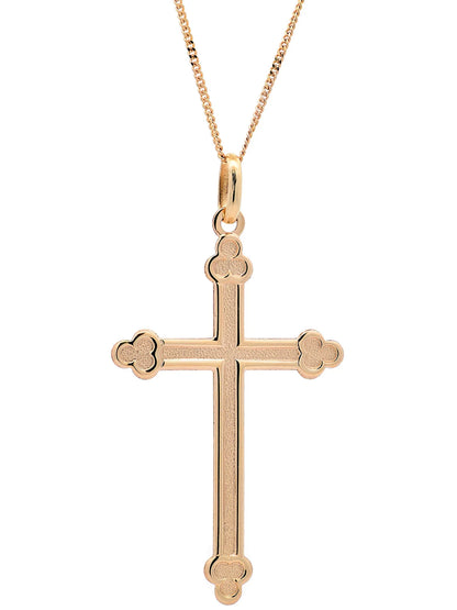Halskette Anhänger Kreuz mit 1,1 mm Goldkette 585-14 Karat Gold