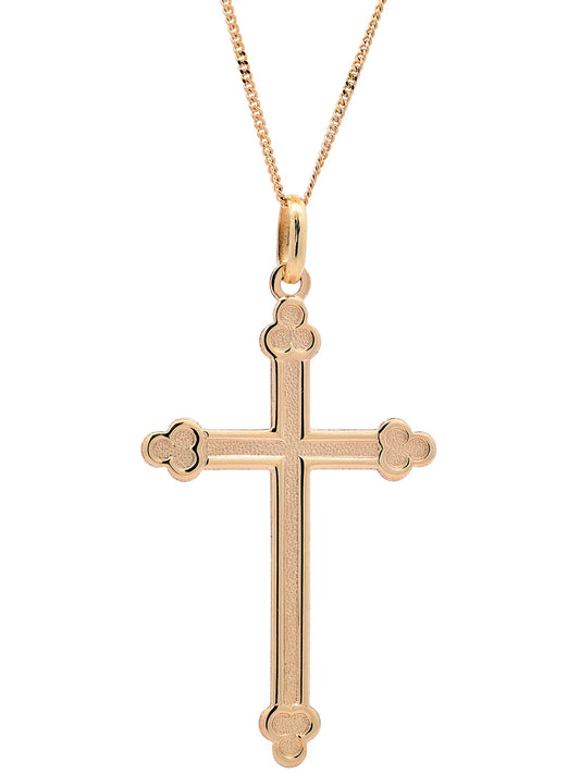 Halskette Anhänger Kreuz mit 1,1 mm Goldkette 585-14 Karat Gold