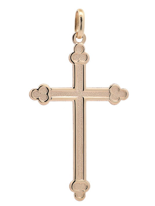 Anhänger für Halskette Kreuz echt massiv 585-14 Karat Gold