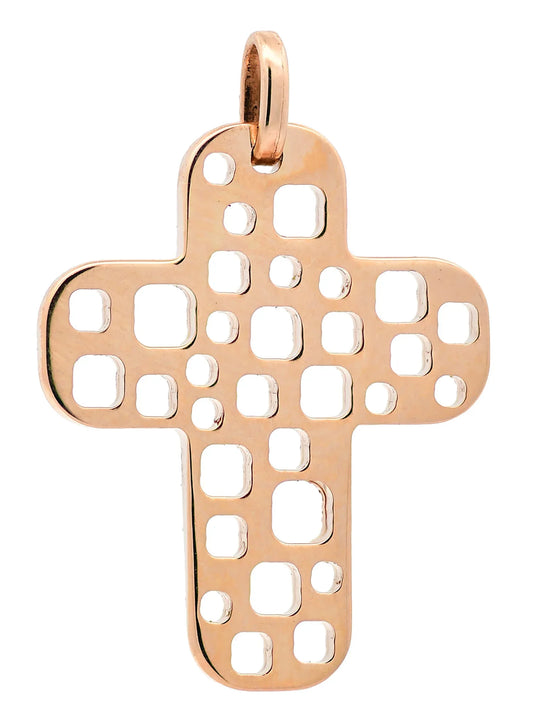 Anhänger für Halskette Kreuz echt massiv 585-14 Karat Gold