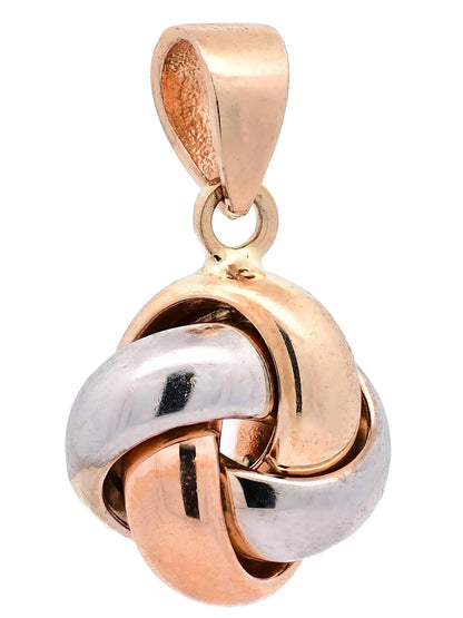 Anhänger für Halskette Knoten echt massiv 585-14 Karat Gold