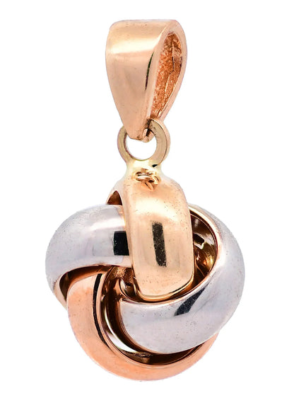 Anhänger für Halskette Knoten echt massiv 585-14 Karat Gold