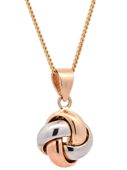 Anhänger für Halskette Knoten echt massiv 585-14 Karat Gold