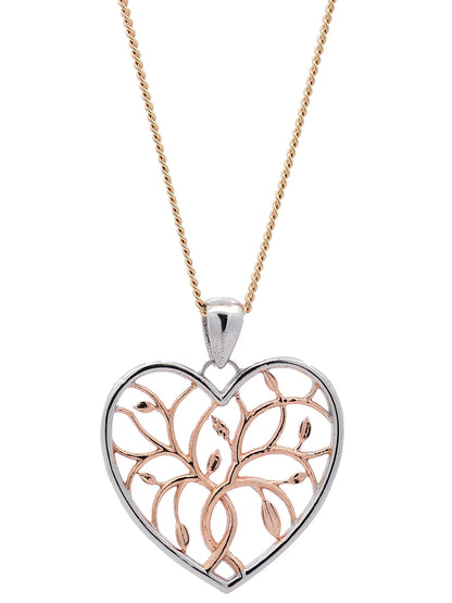 Halskette Anhänger Liebesherz mit 1,1 mm Goldkette 585-14 Karat Gold