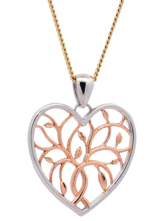 Halskette Anhänger Liebesherz mit 1,1 mm Goldkette 585-14 Karat Gold