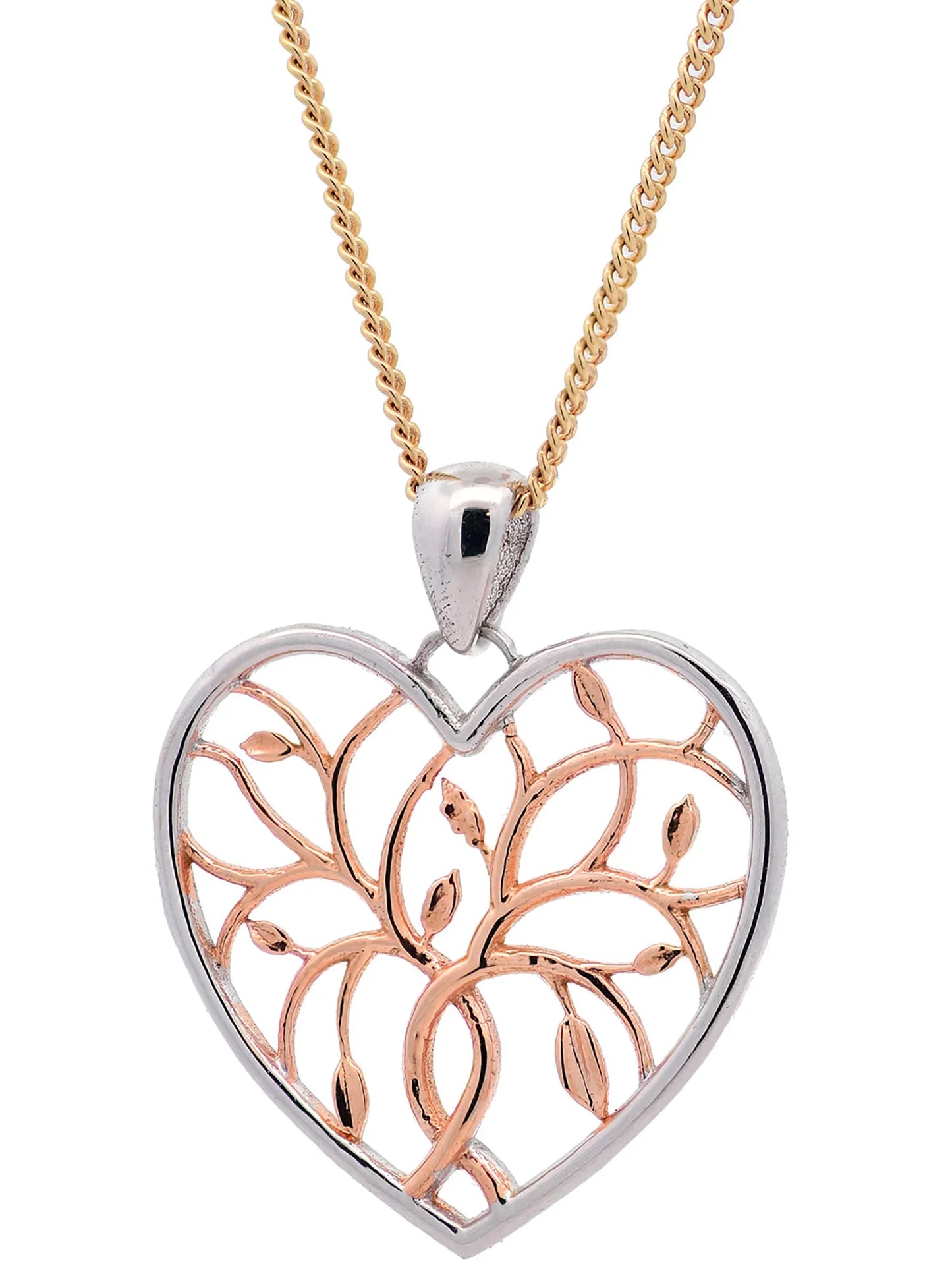 Halskette Anhänger Liebesherz mit 1,1 mm Goldkette 585-14 Karat Gold