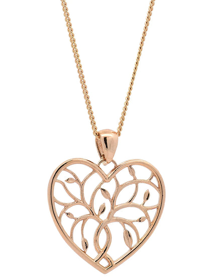 Halskette Anhänger Liebesherz mit 1,1 mm Goldkette 585-14 Karat Gold