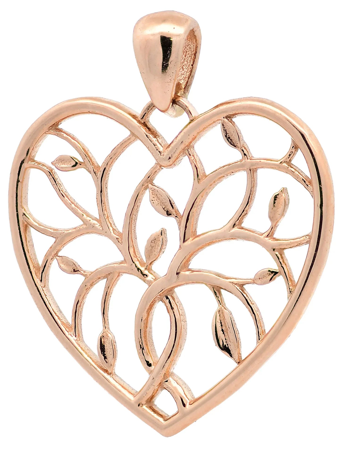 Halskette Anhänger Liebesherz mit 1,1 mm Goldkette 585-14 Karat Gold