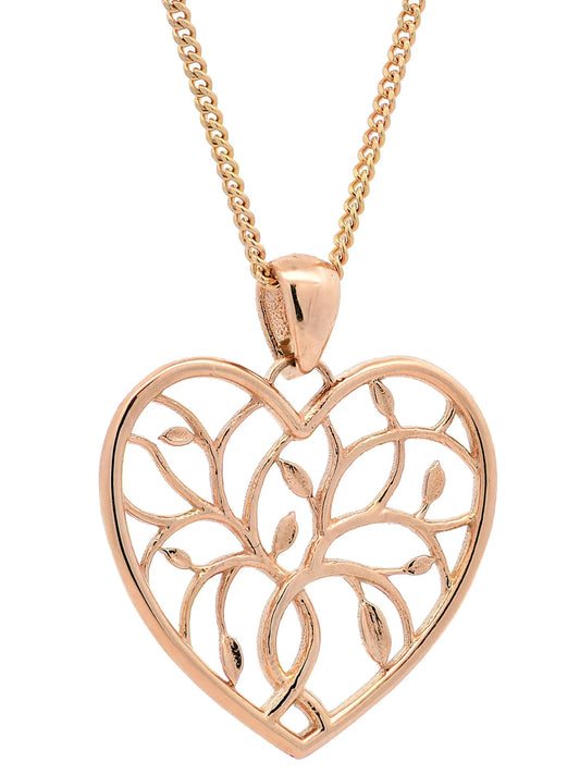 Halskette Anhänger Liebesherz mit 1,1 mm Goldkette 585-14 Karat Gold