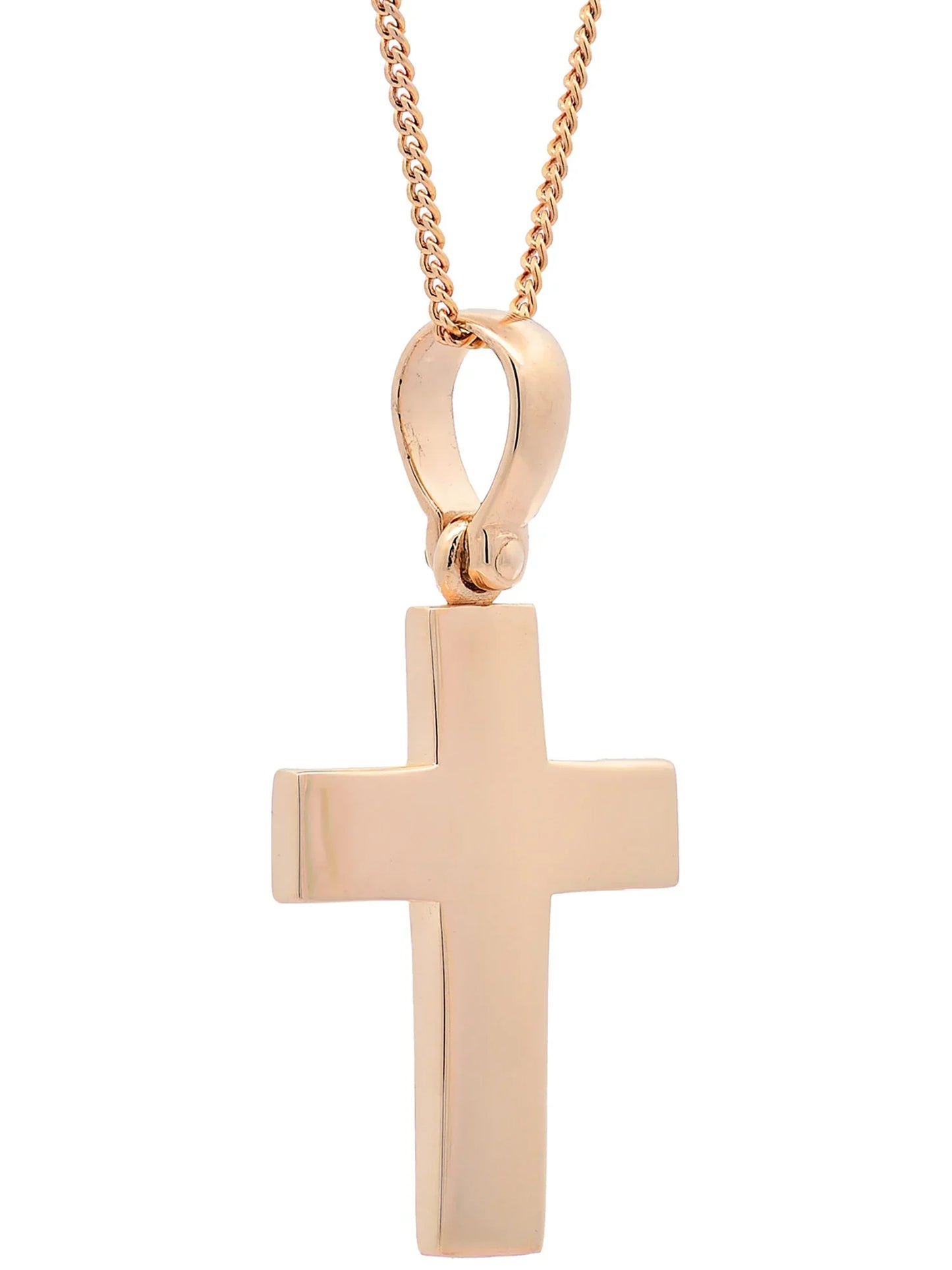 Halskette Anhänger Kreuz mit 1,1 mm Goldkette 585-14 Karat Gold