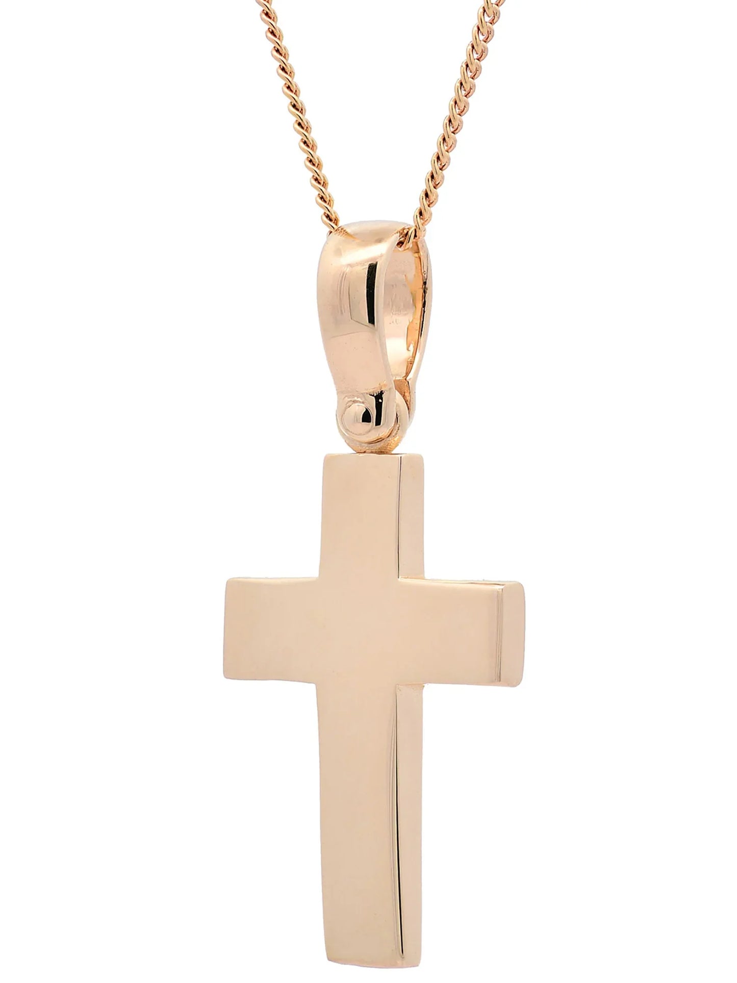 Halskette Anhänger Kreuz mit 1,1 mm Goldkette 585-14 Karat Gold