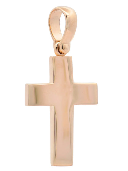 Anhänger für Halskette Kreuz echt massiv 585-14 Karat Gold