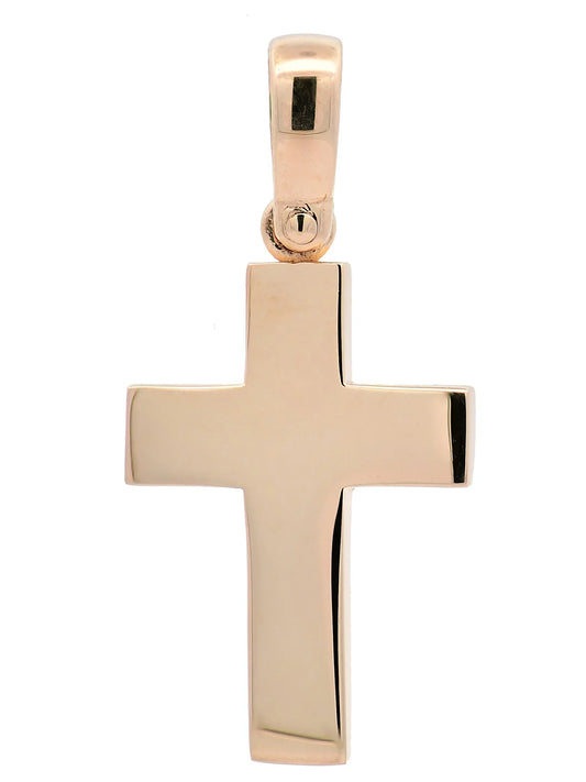 Anhänger für Halskette Kreuz echt massiv 585-14 Karat Gold