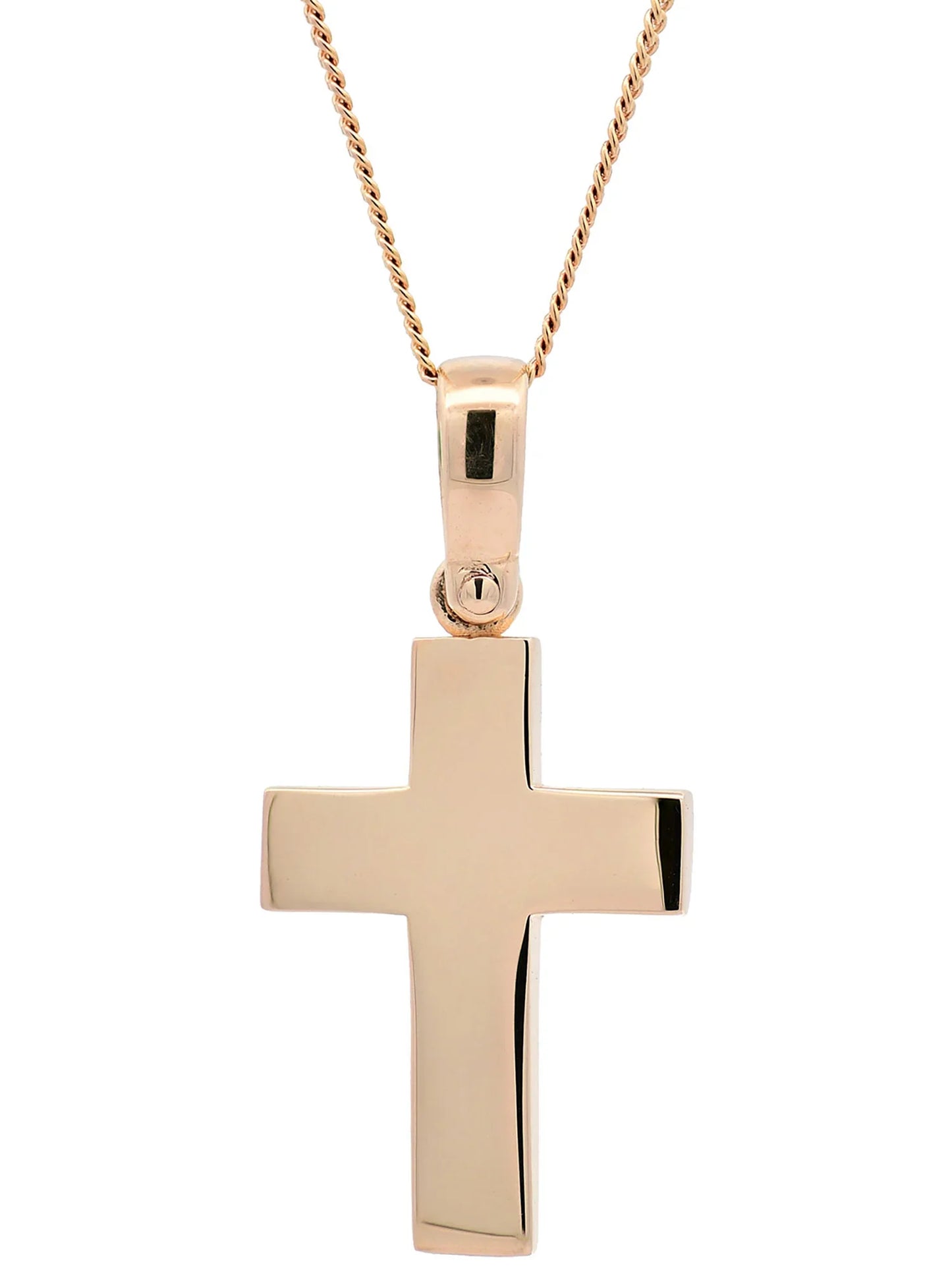 Anhänger für Halskette Kreuz echt massiv 585-14 Karat Gold