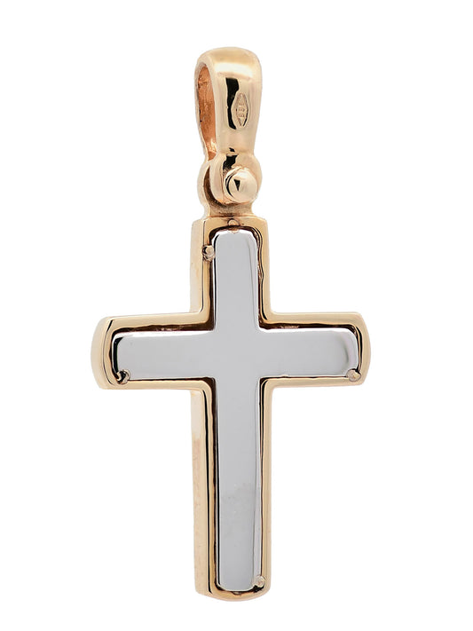 Anhänger für Halskette Kreuz echt massiv 585-14 Karat Gold