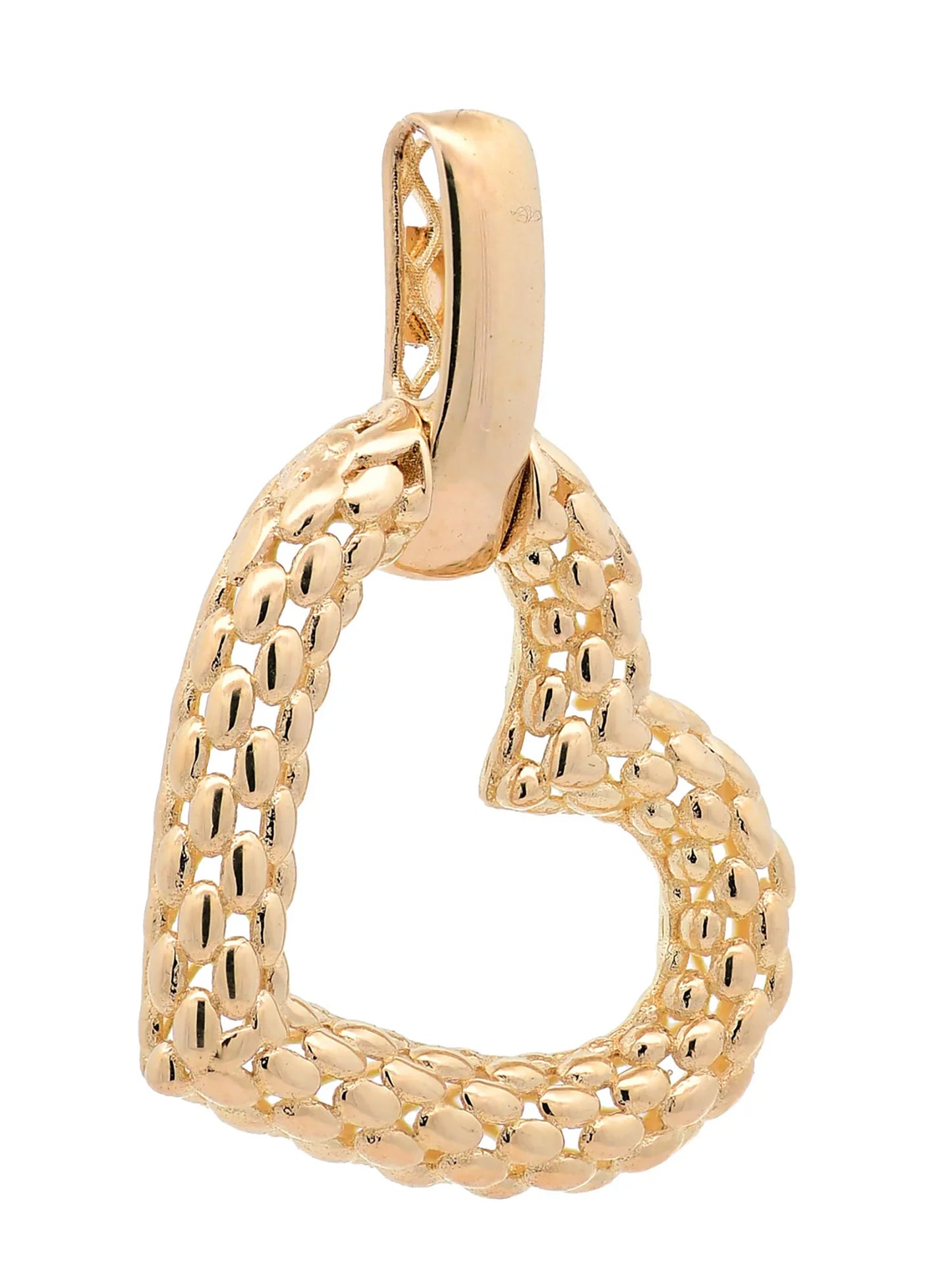 Anhänger für Halskette Herz echt massiv 585-14 Karat Gold