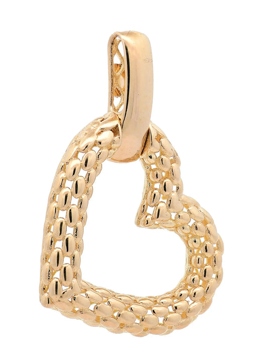 Anhänger für Halskette Herz echt massiv 585-14 Karat Gold