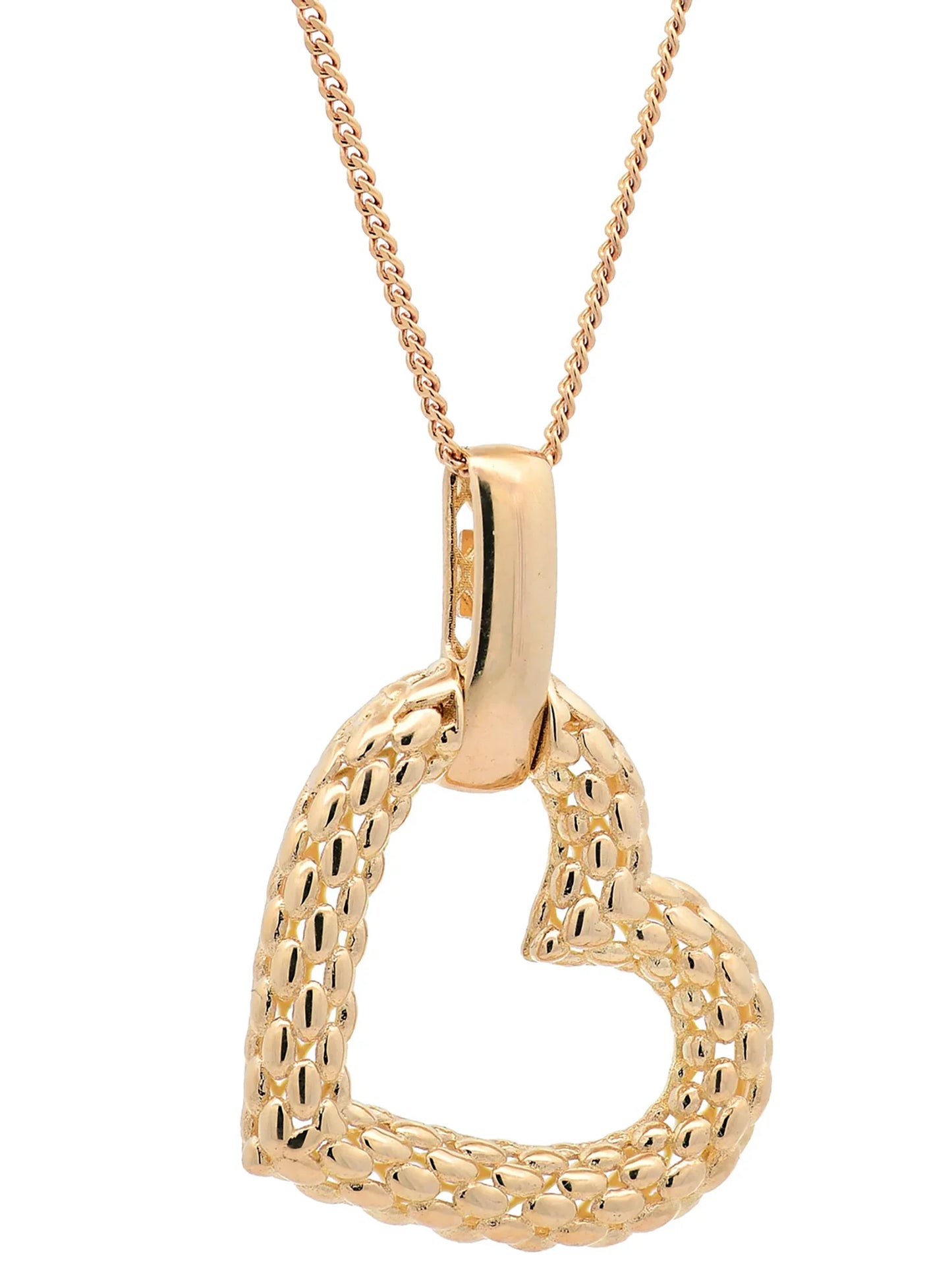 Anhänger für Halskette Herz echt massiv 585-14 Karat Gold
