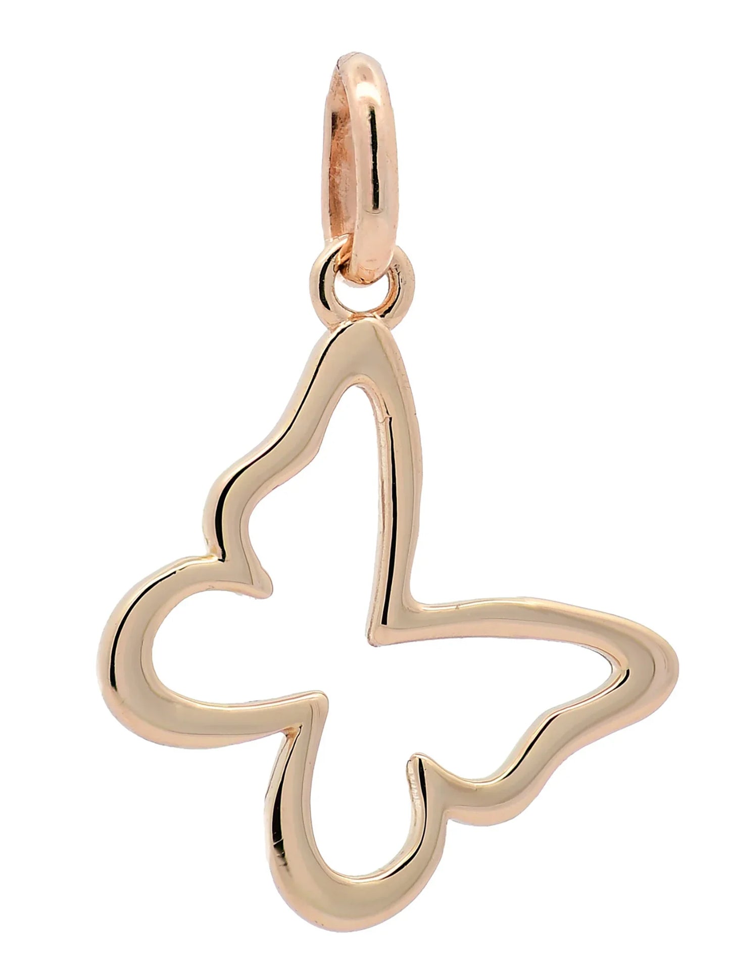Halskette Anhänger Schmetterling mit 1,1mm Goldkette 585-14 Karat Gold