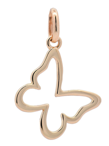 Halskette Anhänger Schmetterling mit 1,1mm Goldkette 585-14 Karat Gold