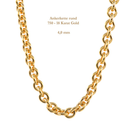 Ankerkette rund Halskette  750 - 18 Karat Gold Auswahl