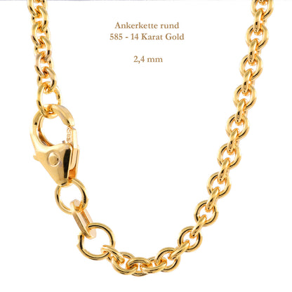Ankerkette rund Halskette  585 - 14 Karat Gold Auswahl