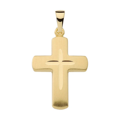 Gold Anhänger Kreuz  mit Goldkette massiv 333 - 8 Karat Gold