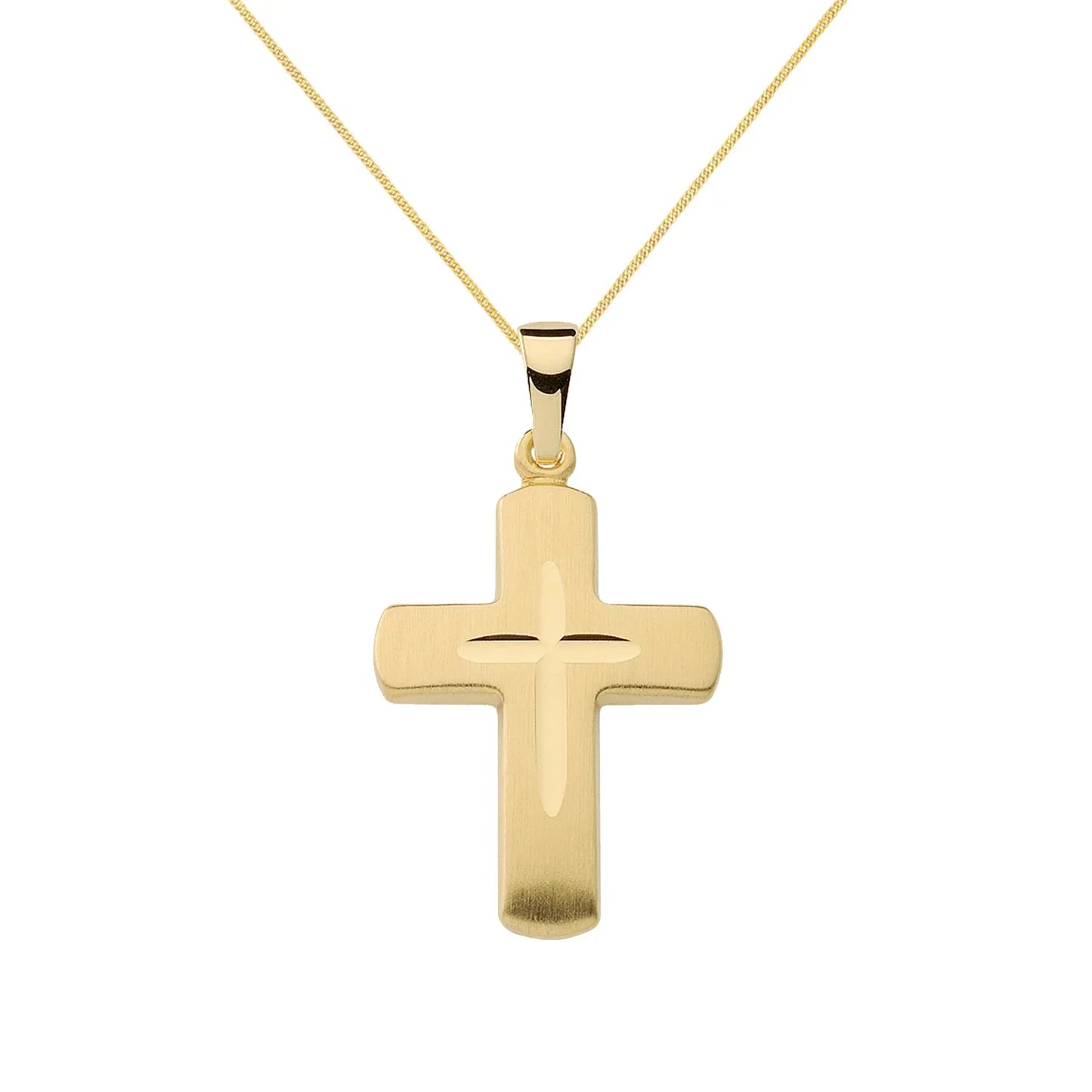 Gold Anhänger Kreuz  mit Goldkette massiv 333 - 8 Karat Gold