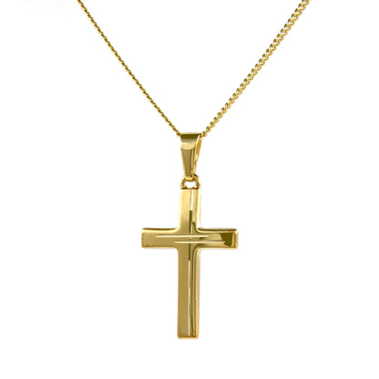 Gold Anhänger Kreuz  mit Goldkette massiv 333 - 8 Karat Gold