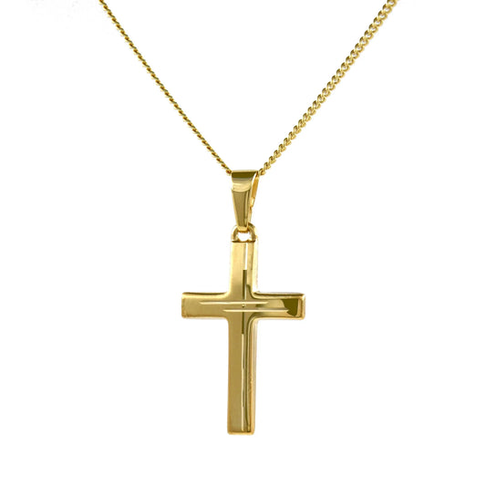 Gold Anhänger Kreuz  mit Goldkette massiv 333 - 8 Karat Gold