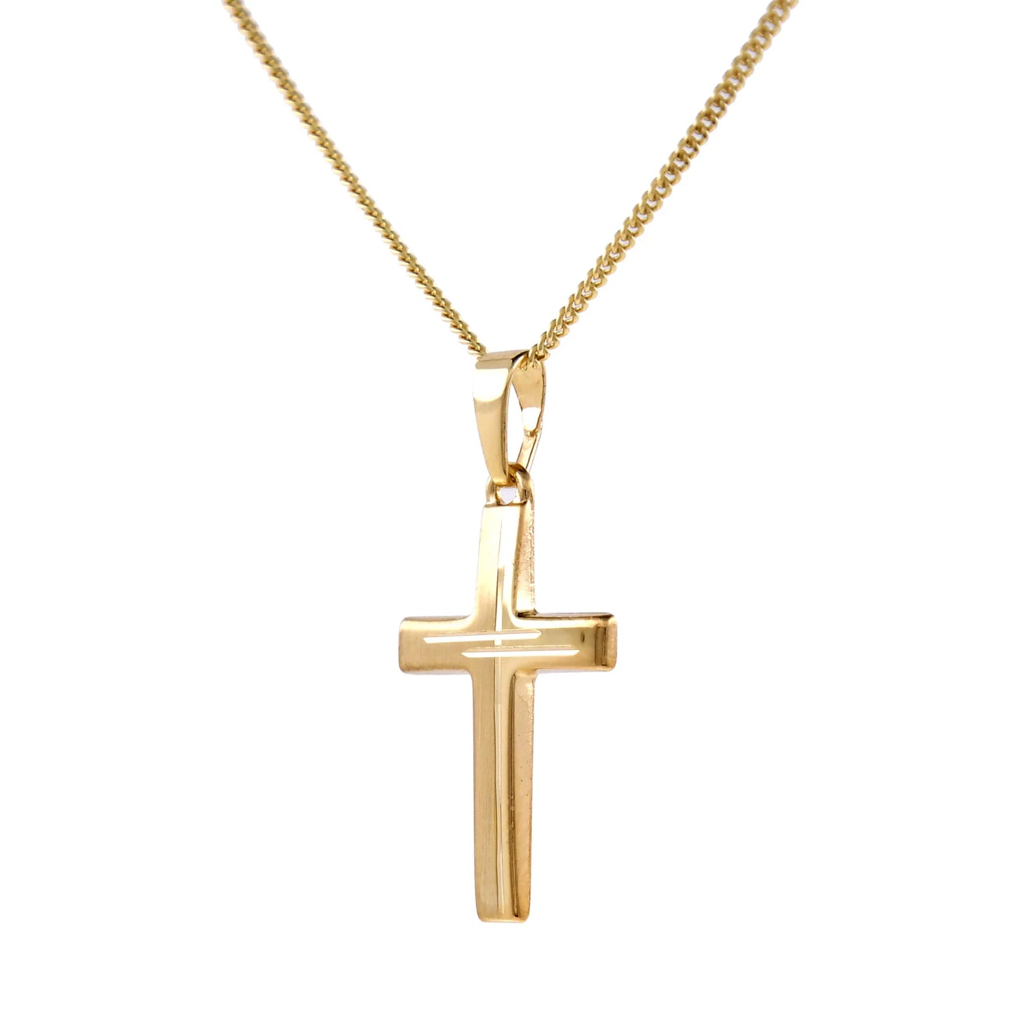 Gold Anhänger Kreuz  mit Goldkette massiv 333 - 8 Karat Gold