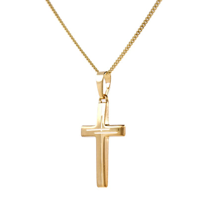 Gold Anhänger Kreuz  mit Goldkette massiv 333 - 8 Karat Gold