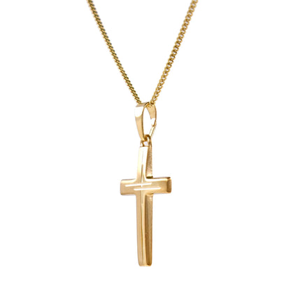 Gold Anhänger Kreuz  mit Goldkette massiv 333 - 8 Karat Gold