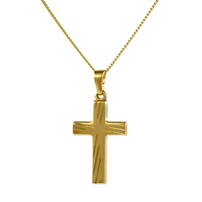 Anhänger Kreuz massiv 333 - 8 Karat Gold Größe mit Öse 27 * 14 mm