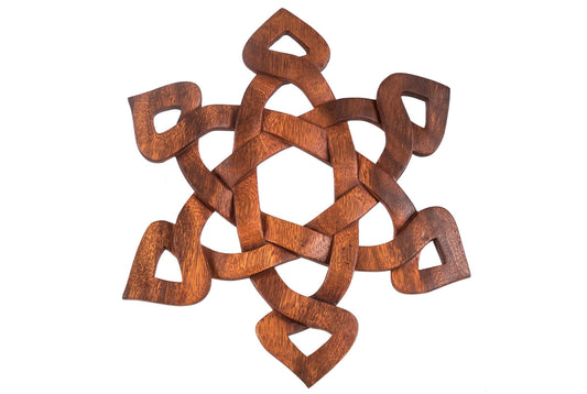 Wandbild Keltische Triskele geschnitzter keltischer Knoten  Holzbild