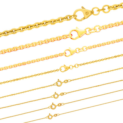Goldkette Ankerkette rund edle Halskette  massiv 333 - 8 Karat Gold
