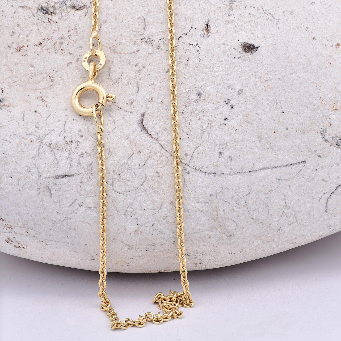 Goldkette Ankerkette rund edle Halskette  massiv 333 - 8 Karat Gold