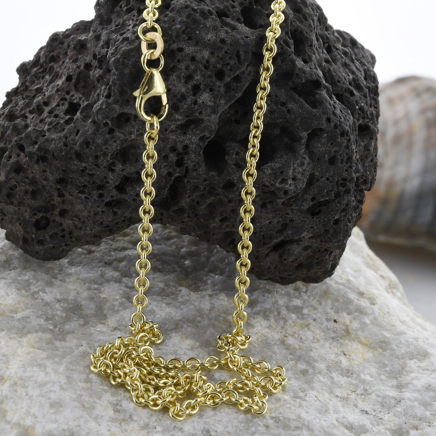 Goldkette Ankerkette rund edle Halskette  massiv 333 - 8 Karat Gold
