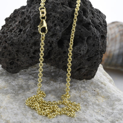 Goldkette Ankerkette rund edle Halskette  massiv 333 - 8 Karat Gold