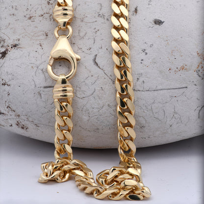 Goldkette Panzerkette Armkette - Breite 5,0mm massiv 585-14 Karat Gold