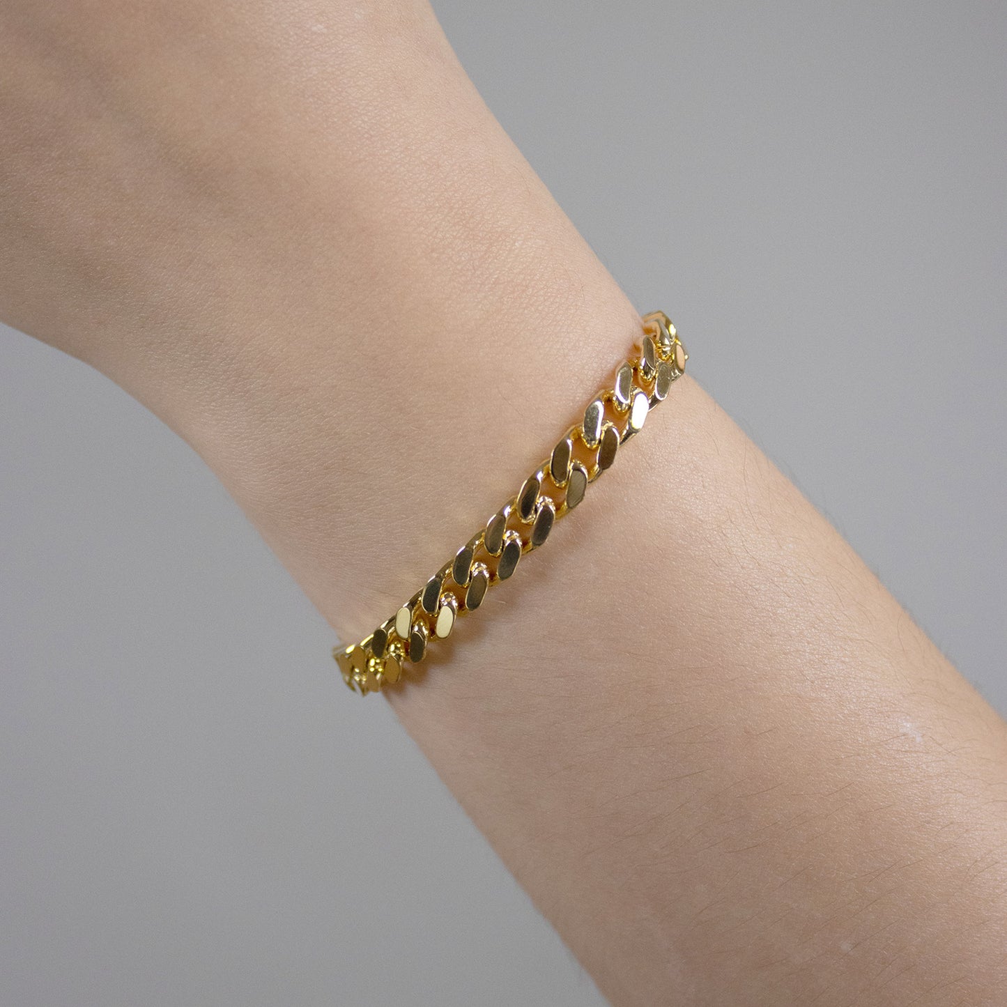 Goldkette Panzerkette Armkette - Breite 4,0mm massiv 585-14 Karat Gold