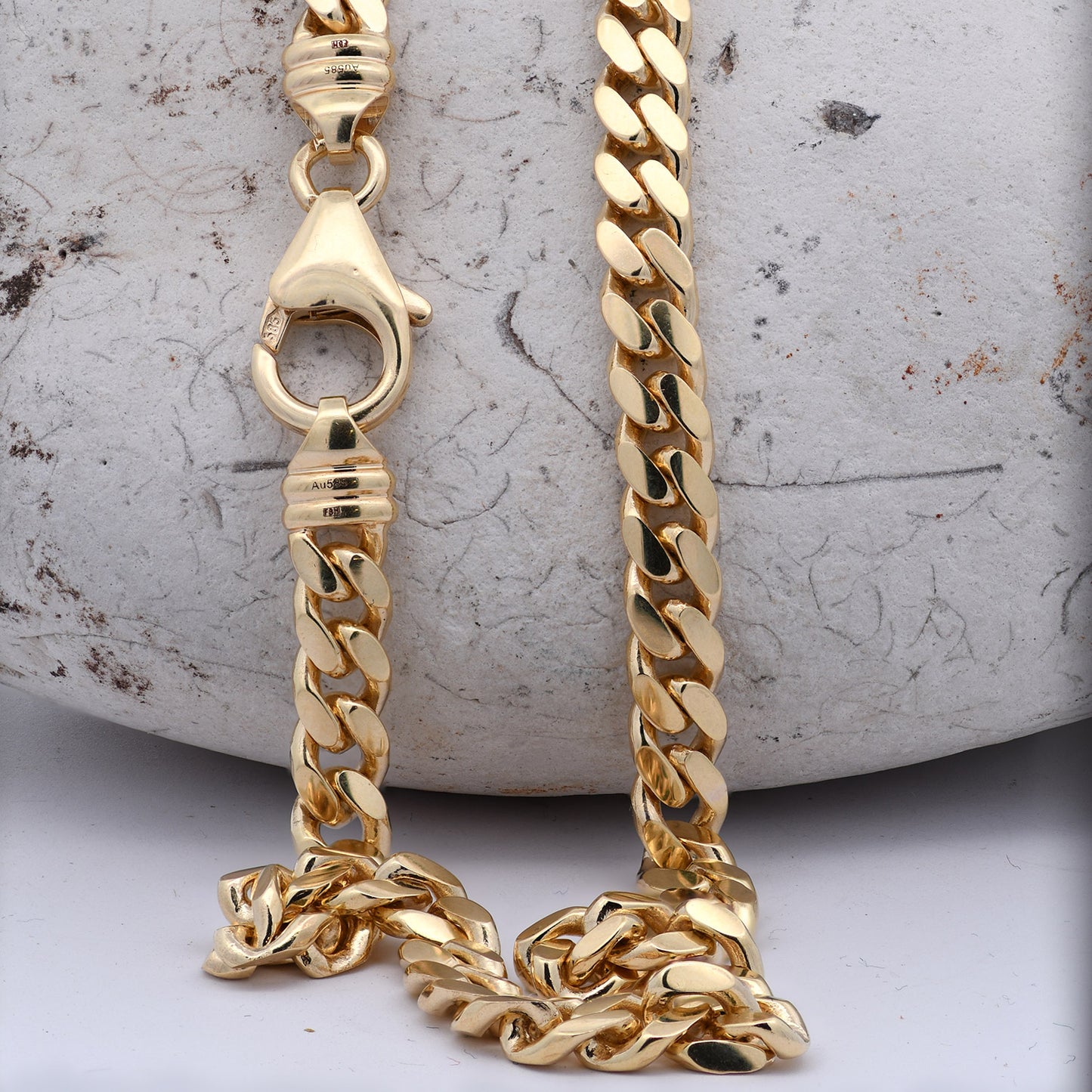 Goldkette Panzerkette Armkette - Breite 4,0mm massiv 585-14 Karat Gold