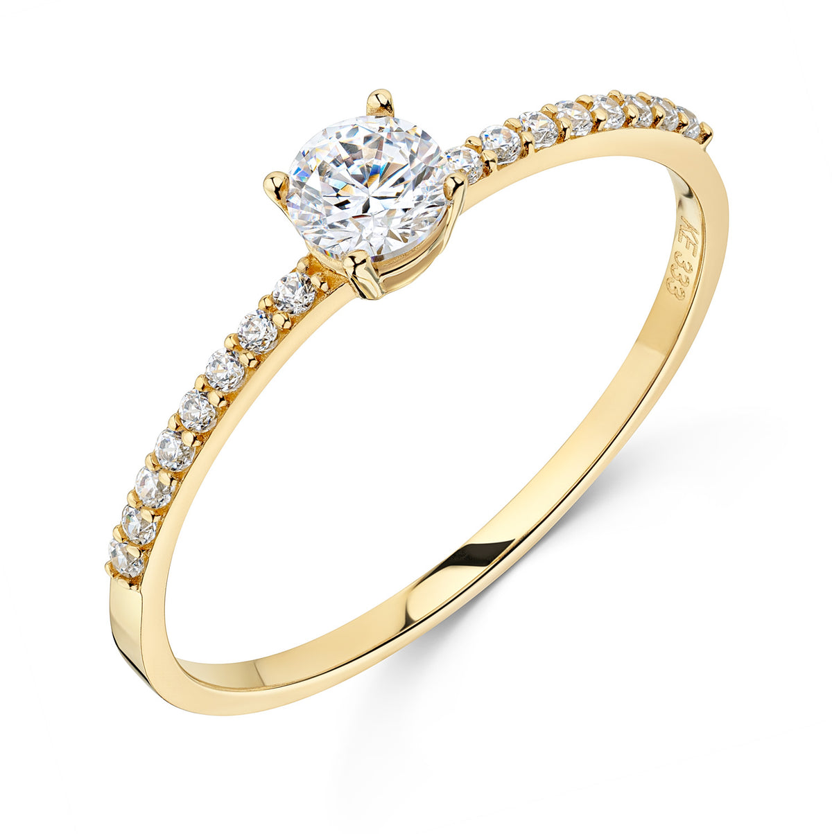 Goldring  Damenring mit Zirkonia Steinen echt 333 - 8 Karat Gelbgold