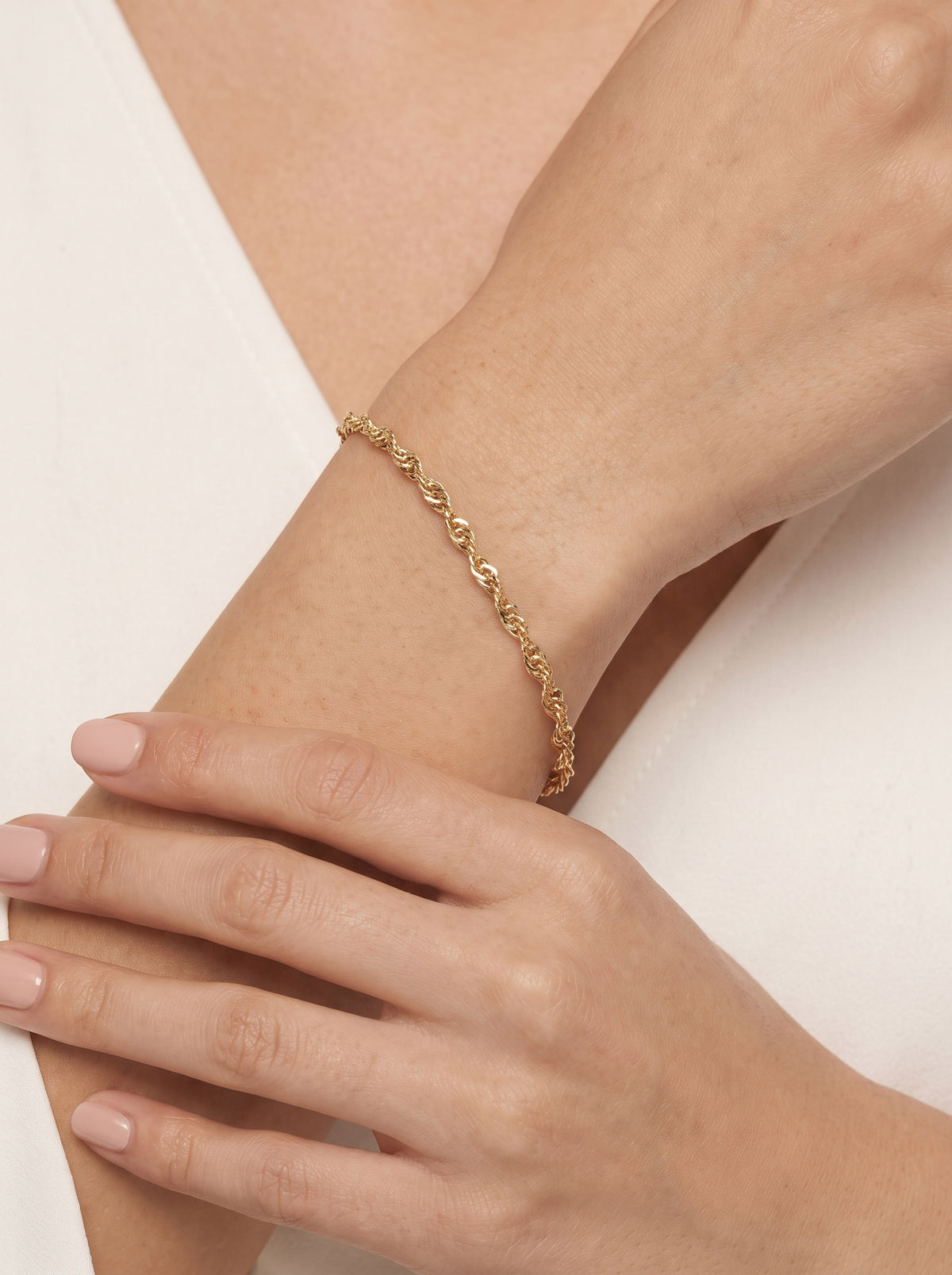 Goldkette Singapurkette Armkette 2,2 mm massiv 19 cm 585-14 Karat Gold