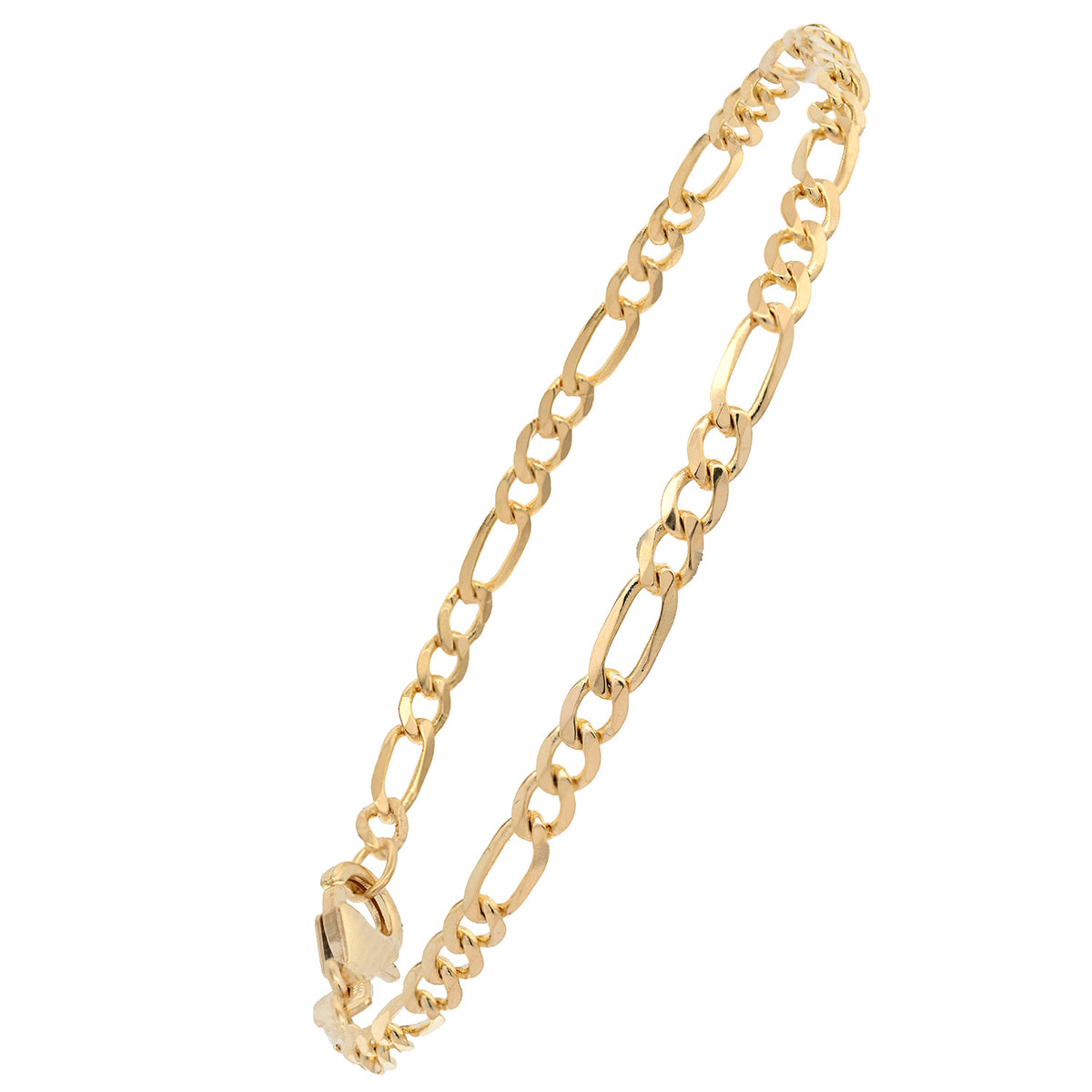 Goldarmband Figarokette Armkette Breite 3,2mm massiv 585-14 Karat Gold