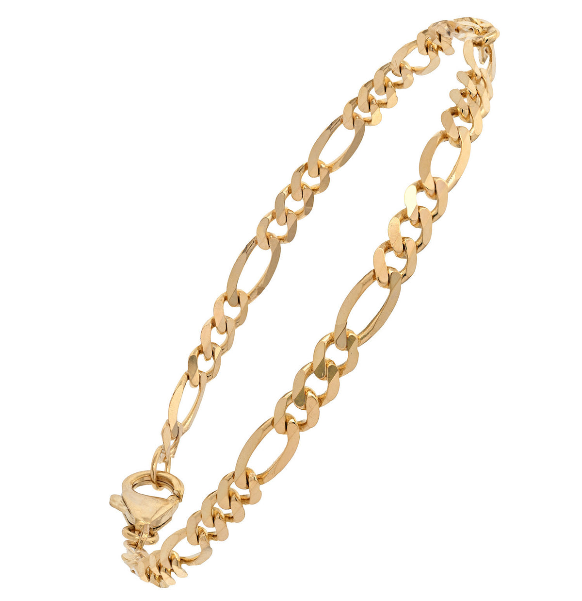 Goldarmband Figarokette Armkette Breite 4,0mm massiv 585-14 Karat Gold